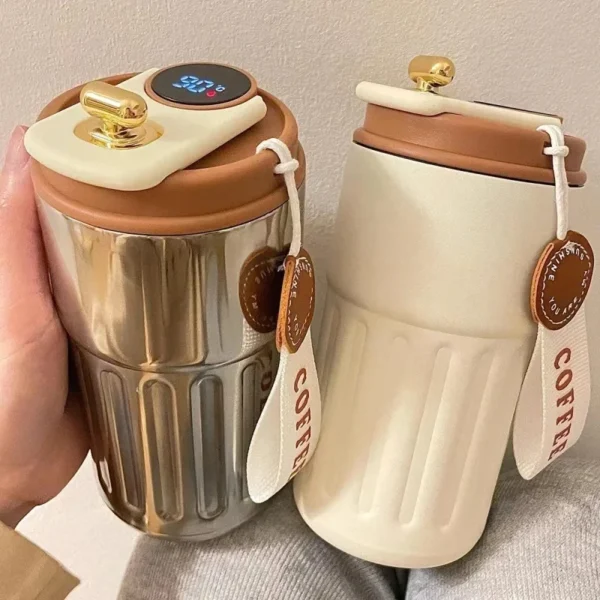 Tasse à café à affichage numérique Intelligent de la température LED, bouteille Thermo en acier inoxydable, garde le froid et la chaleur, tasse thermique, tasse de sport