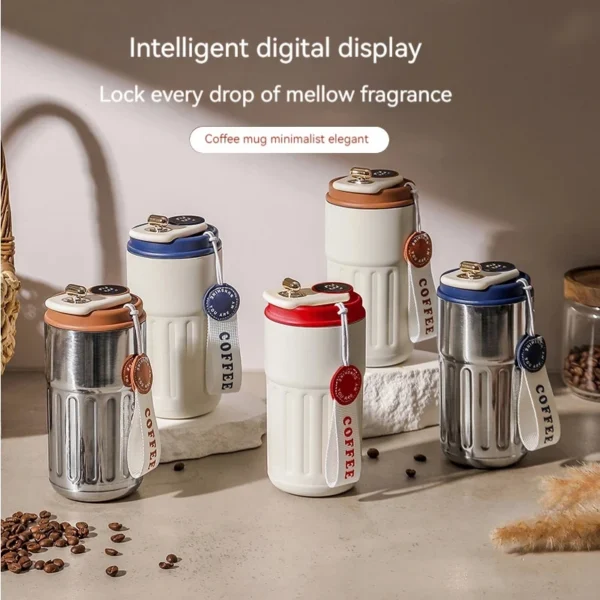 Tasse à café à affichage numérique Intelligent de la température LED, bouteille Thermo en acier inoxydable, garde le froid et la chaleur, tasse thermique, tasse de sport – Image 3